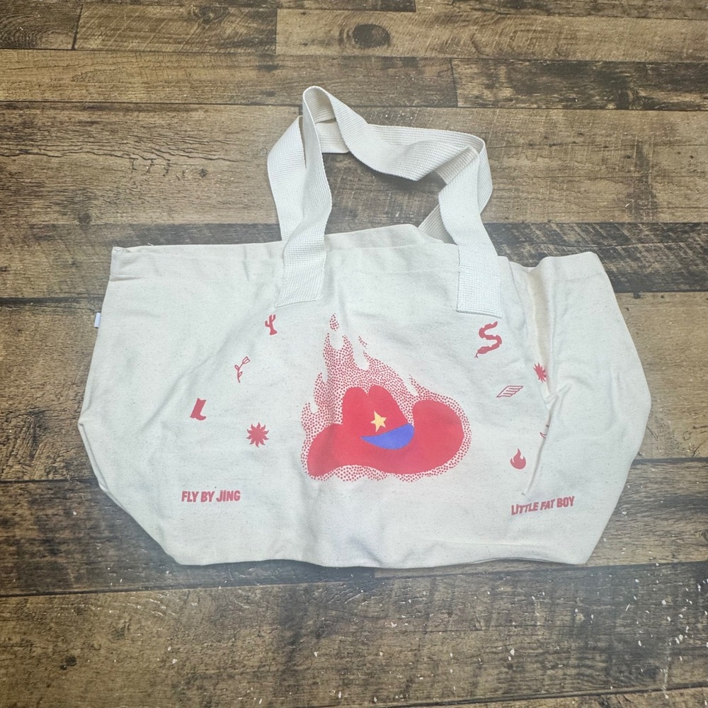 Fly By Jing‎ Little Fat Boy Canvas Tote Bag Graphic Print USA Made